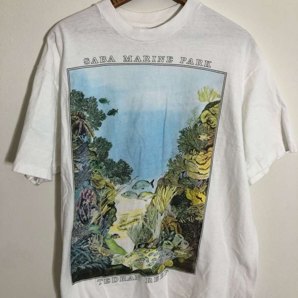 Vintage Saba Marine Park T Shirt Size vtg Large